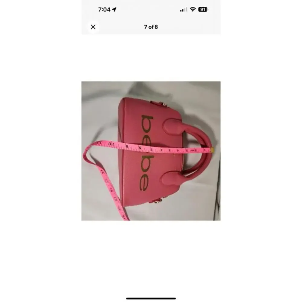 Bebe Fabiosa‎ Faux Leather Mini Dome, Top Handle and Crossbody Purse - Picture 8 of 9